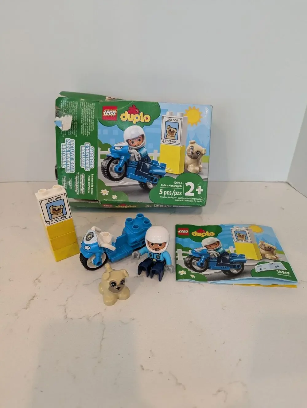 Lego Duplo Police Motorcycle 10967 5pc Story Starter Included